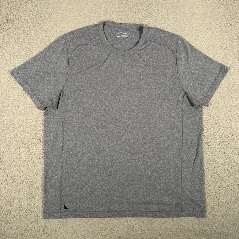 Untuckit Shirt Mens XL Blue Performance Tee Wicking Stretch Casual Preppy Logo